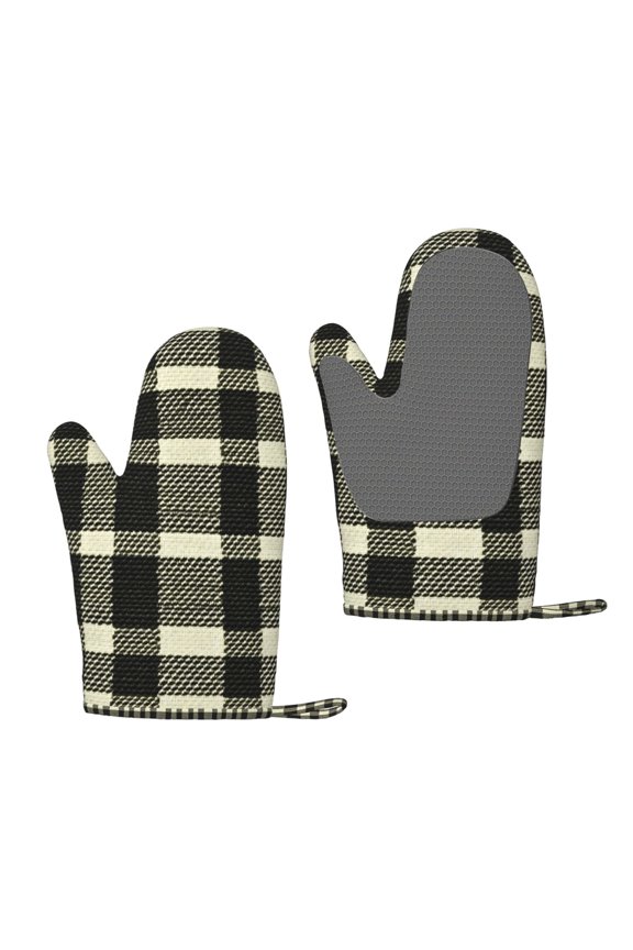 A Pair Of Heat Insulation And Anti-Perm Gloves 711in Thick Anti-Perm Palm With Silicone Piece Lanyard Design Is Easy To Hang Olive Houndstooth Buffalo Plaid Tartan Check Scotland_3