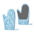 thumbnail image 1 of A Pair Of Heat Insulation And Anti-Perm Gloves 7×11in Thick Anti-Perm Palm With Silicone Piece Lanyard Design Is Easy To Hang Zebra Print Style Lightblue_2, 1 of 8