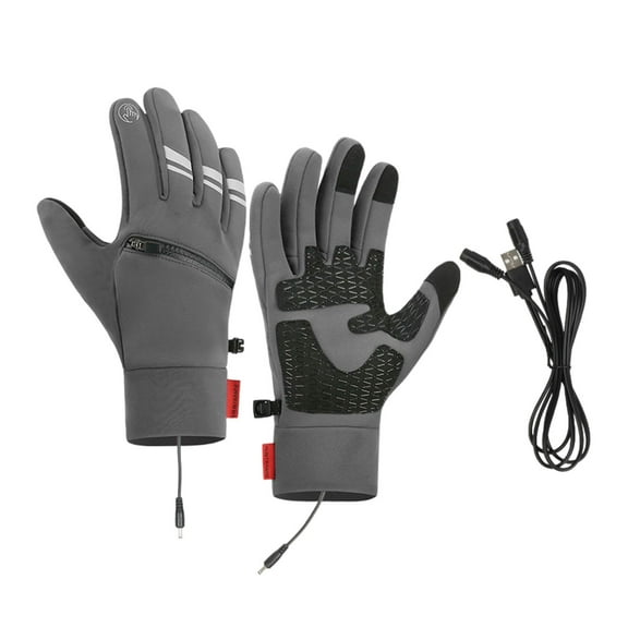 A Pair Heated Gloves - Thermal Touchscreen Glove, Heatted Glloves Liners, Rechargeable Electric Battery Heating Gllove, Riding Ski Hiking Cycling Glovves Hand Warmer for Winter(Light Gray2)