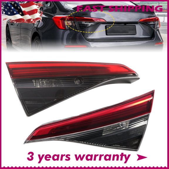 Pair Inner Tail Light For 2022-2024 Honda Civic Sedan Rear Stop Lamps Left+Right