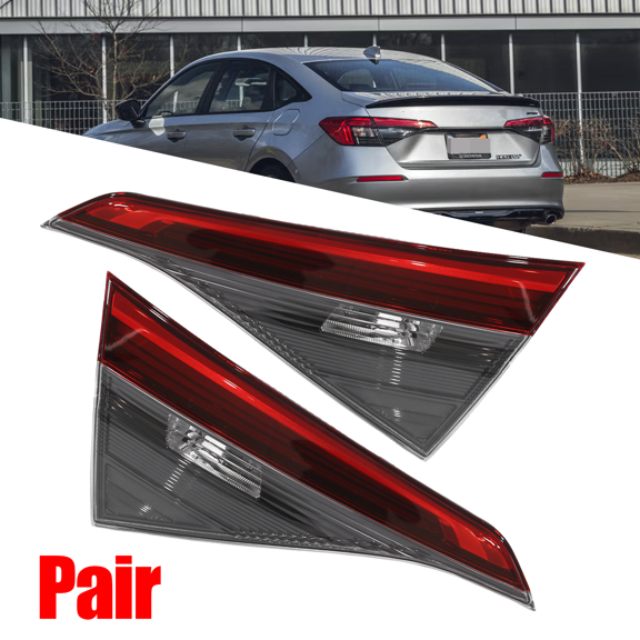 Pair Inner Tail Light For 2022-2024 Honda Civic Sedan Rear Stop Lamps Left+Right