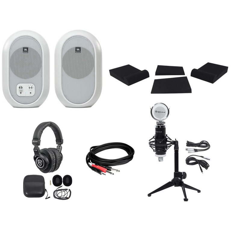 Pair JBL 104 Powered Studio Monitors w/Bluetooth+Headphones+Mic+