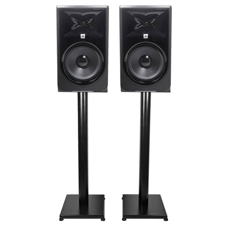 Pair JBL 308P MkII 8" Powered Studio Monitor Monitoring Speakers+29" Stands