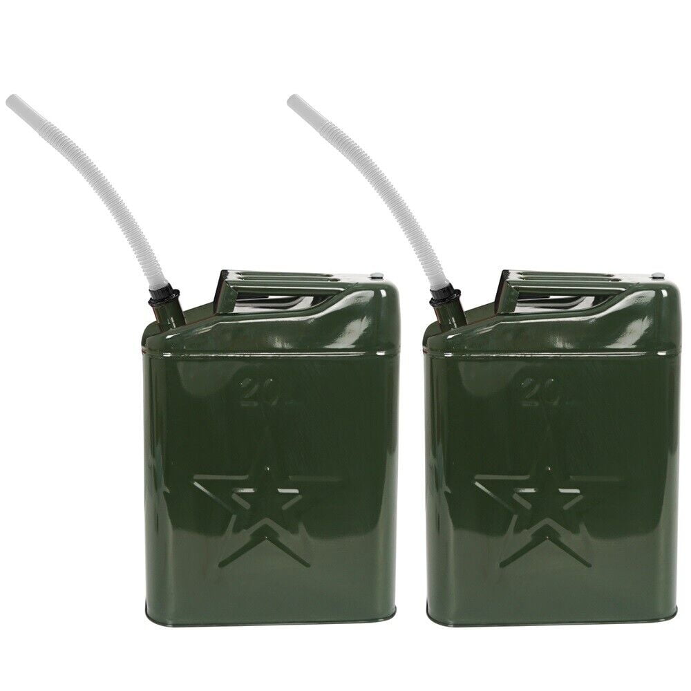 Pair Jerry Can 5 Gallon 20L Steel Outdoor Emergency Portable New