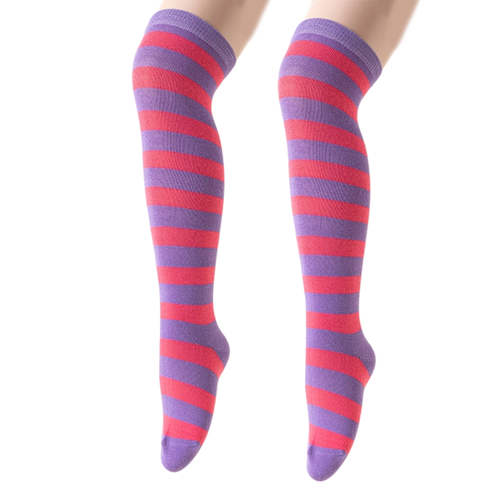 Pair Kids Striped Thigh High Socks Soft Stretchy Thermals Winter Wear ...