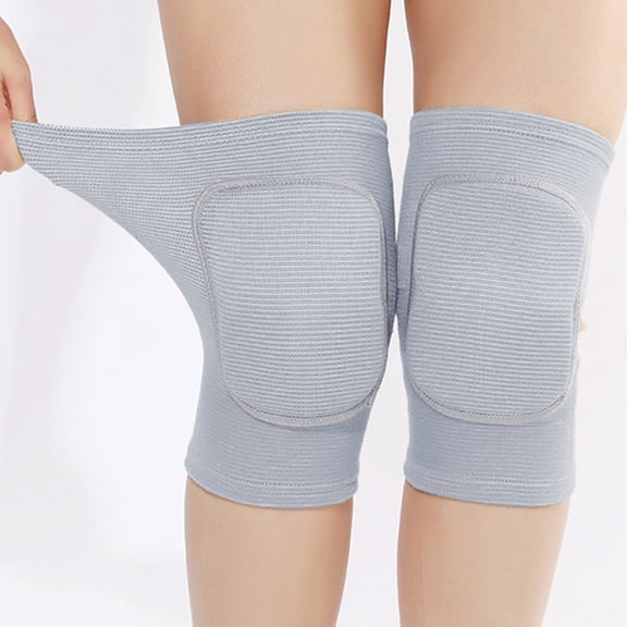 Pair Knee Pads for Women Men - Anti-Slip Padded Sponge Knee Protector, Soft and Breathable Knee Pads for Volleyball, Dancing, Football, Yoga, Basketball, and Skating (Gray)