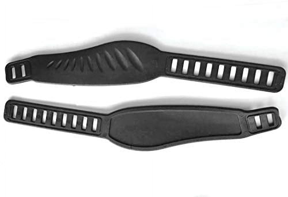 Pair (L+R) Life Fitness Stationary Bikes Compatible Long Pedal Straps | (2" W x 12-1/2" L) AFTERMARKET Replacement for Exercise Bike Bicycle Cycle |Both sides slots | Heavy Duty Adjustable | by RMD