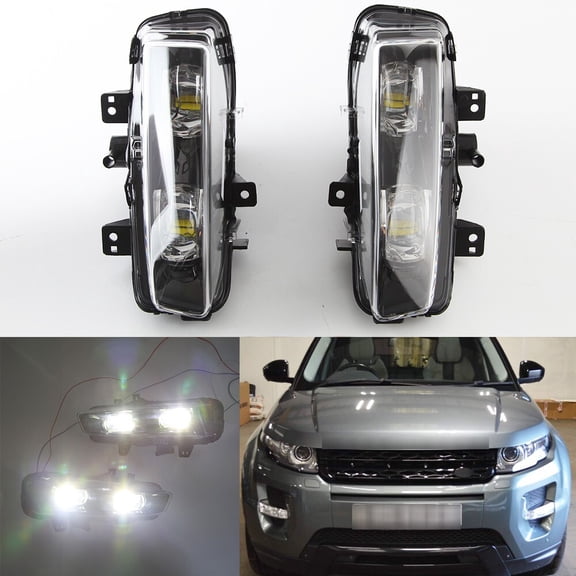 Pair LED DRL Daytime Running Fog Light Lamps For Land Range Rover Evoque 2012-15