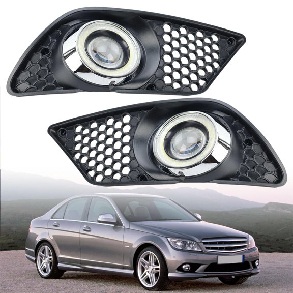 Pair LED Daytime Running Halogen Fog Light Lamp For Mercedes Benz C230 C300 C350 2008-2013 For Mercedes Benz W204 2007-2013 Left & Right Side A2048850253 A2048850353