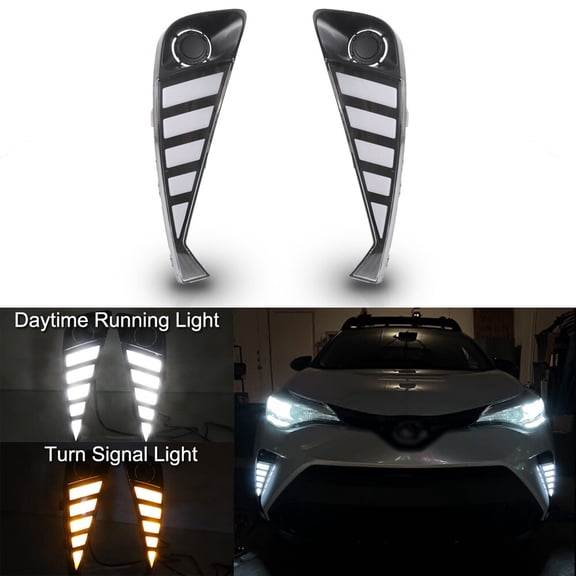 LED DRL Daytime Running Fog Lights For Toyota C-HR CHR 2020-2021 w/Turn Signal