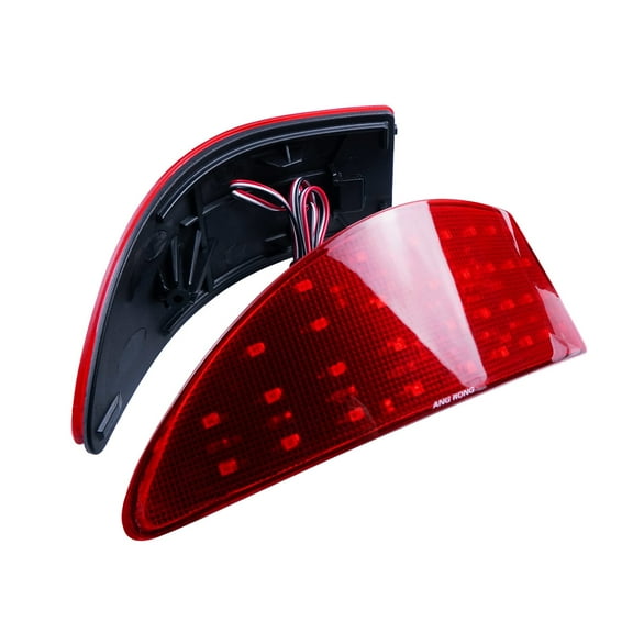 Pair LED Rear Bumper Reflector Tail Brake Light Red Lens Compatible with Lexus IS250 IS350 2006-2013