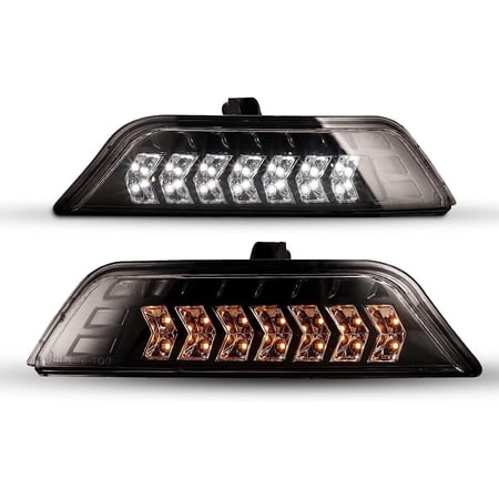 Pair LED Sequential Turn Signal Lights for 2015-2017 Ford Mustang DRL Dynamic Lamps