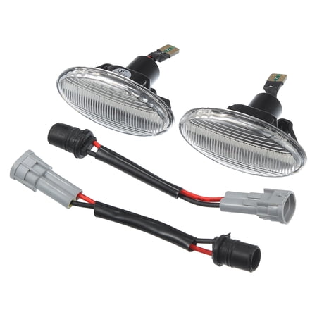 Pair LED Side Marker Turn Signal Light GJ6A-51-120E for Mazda Clear Lens Amber Light Sequential Flowing