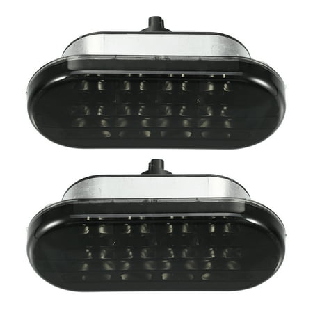 Pair LED Side Marker Turn Signal Lights Assembly Smoked for VW MK4 Golf Jetta GTI R32 Passat B5 White