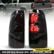 Pair LED Tail Lights Fit for 1999-2006 Chevy Silverado, 2007 Classic Body, 1999-2002 GMC Sierra LED Taillights Black Smoke Lens Rear Lights