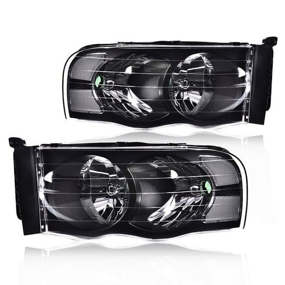 Pair Left&Right Headlights Assembly Fit for 2002-2005 Dodge Ram 1500 2500 3500