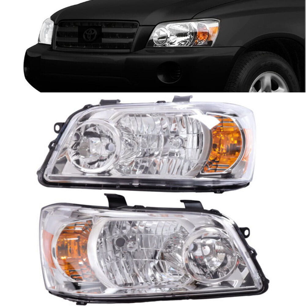 Pair Left and Right Headlights Headlamps for Toyota Highlander 2004