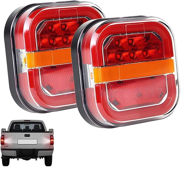 Pair Long Lasting ABS LED Trailer Lights LED Square Tail Lights Upgrade Suitable for Trucks Campers & Marine Trailers