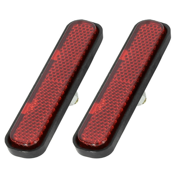 Unique Bargains Pair M5x0.8 Red Oval Universal Screw Mount Reflective Warning Reflector for Motorcycle Bicycle
