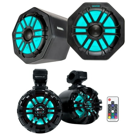Pair Memphis GEN65FE Speakers+Pods+LED Tower Speakers For 2016+ Polaris General