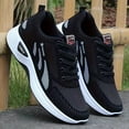 thumbnail image 1 of A Pair of Men's Casual Lace-up Sneakers - Suitable for All Seasons, Color-block Design in Black and Red, Low-top Running Shoes | Casual Slip-ons | Non-slip Sole Shoes, 1 of 6