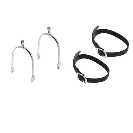 Pair Mens Horse Riding Western + Harness Spur Straps Horse Buckles