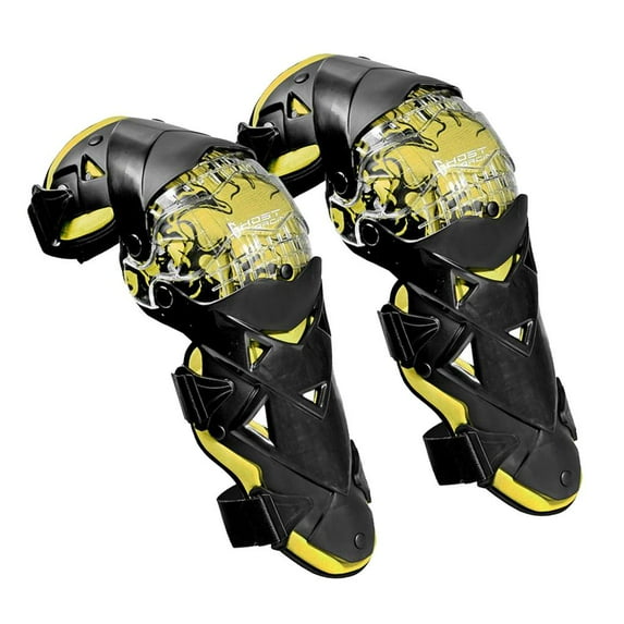 Pair Motorcycle Racing Riding Knee Guard Protective Protectors Pads Kneepads Gear - Yellow