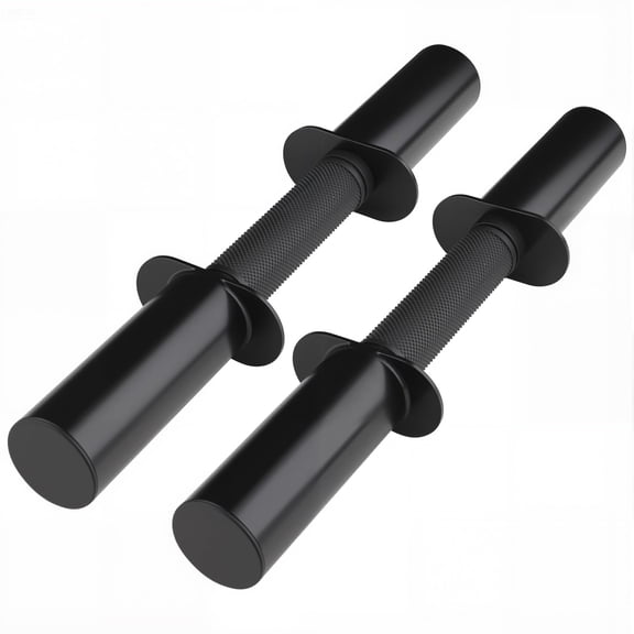 Pair Of 16" Olympic Dumbbell Handles For 2-inch Plates Loadable Bars With Knurled Rubber Grips Home Gym Strength