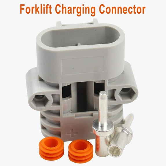 Pair Of 50 Amp 600V 6 For Awg Grey Forklift Cable Power Connectors Female Connectors