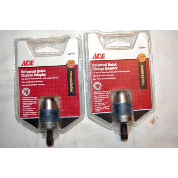 Pair Of Ace Universal Quick Change Drill Adapters For 1/4" Hex Bits