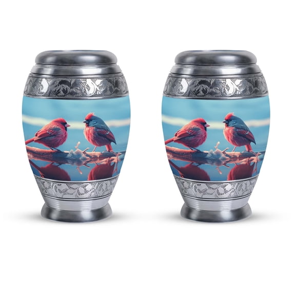 Pair Of Cardinal Birds Urn For Ashes For Women, Mini Urns For Human Ashes Adult Female, Small Urns For Human Ashes, Funeral Urn For Ashes Adult Male, Decorative Urns, Miniature Urns 3 Inch,2PCS