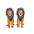 thumbnail image 1 of Pair Of Colored Standing Lions Made of Bronze Statue Size: 29" x 44" x 41"H, 1 of 12