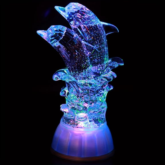 Pair Of Dolphin, LED Lighted Sparkling Multi-Color Changing Home Decorative Bedroom Dcor Birthday Gift