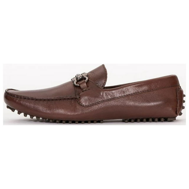 Pair Of Kings Mens Top Kicker Brown Leather Classic Slip In Dress Moccasin Shoe (Cognac, 9.5)