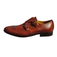 thumbnail image 1 of Pair Of Kings Shoes Men's Straight Brandy Brown Leather Monk Strap Handmade Shoe (Brandy, 9.5), 1 of 1