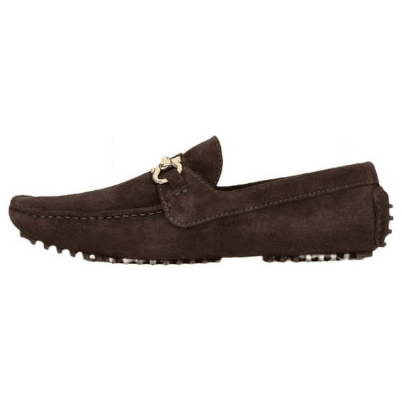 Pair Of Kings Shoes Men's Top Kicker Brown Suede Leather Moccasins Dress Shoes (Brown Suede, 9.5)