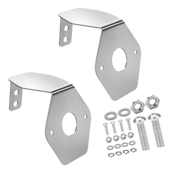 Pair Of Stainless Steel Angled Mounting Brackets For Round LED Trailer Off Roading Trucks Lights With Rustproof Design