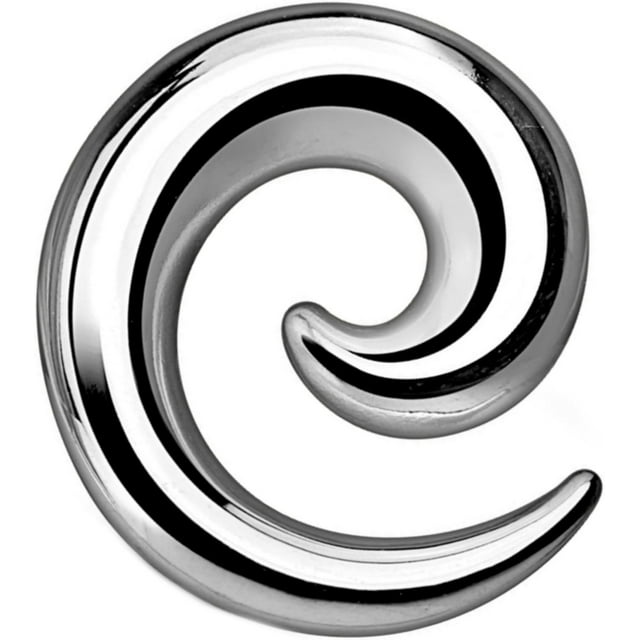 Pair Of Surgical Steel Ear Stretching Spiral Tapers