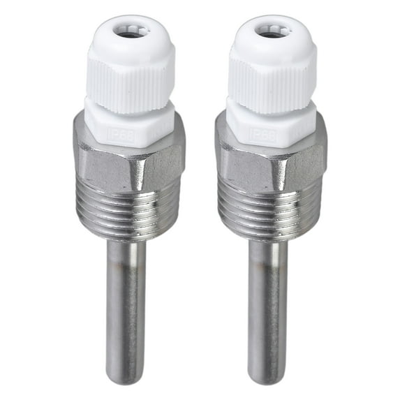 2Pieces Thermowell Temperature Sensors Housing 8x50mm Durability Stainless Steel Immersions Sleeves Not Easy to Rusts