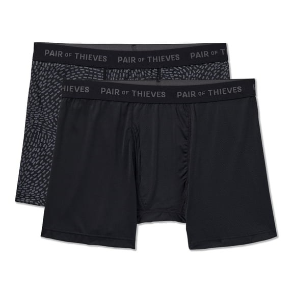SuperFit Mesh Boxer Brief Gunmetal 2pk L