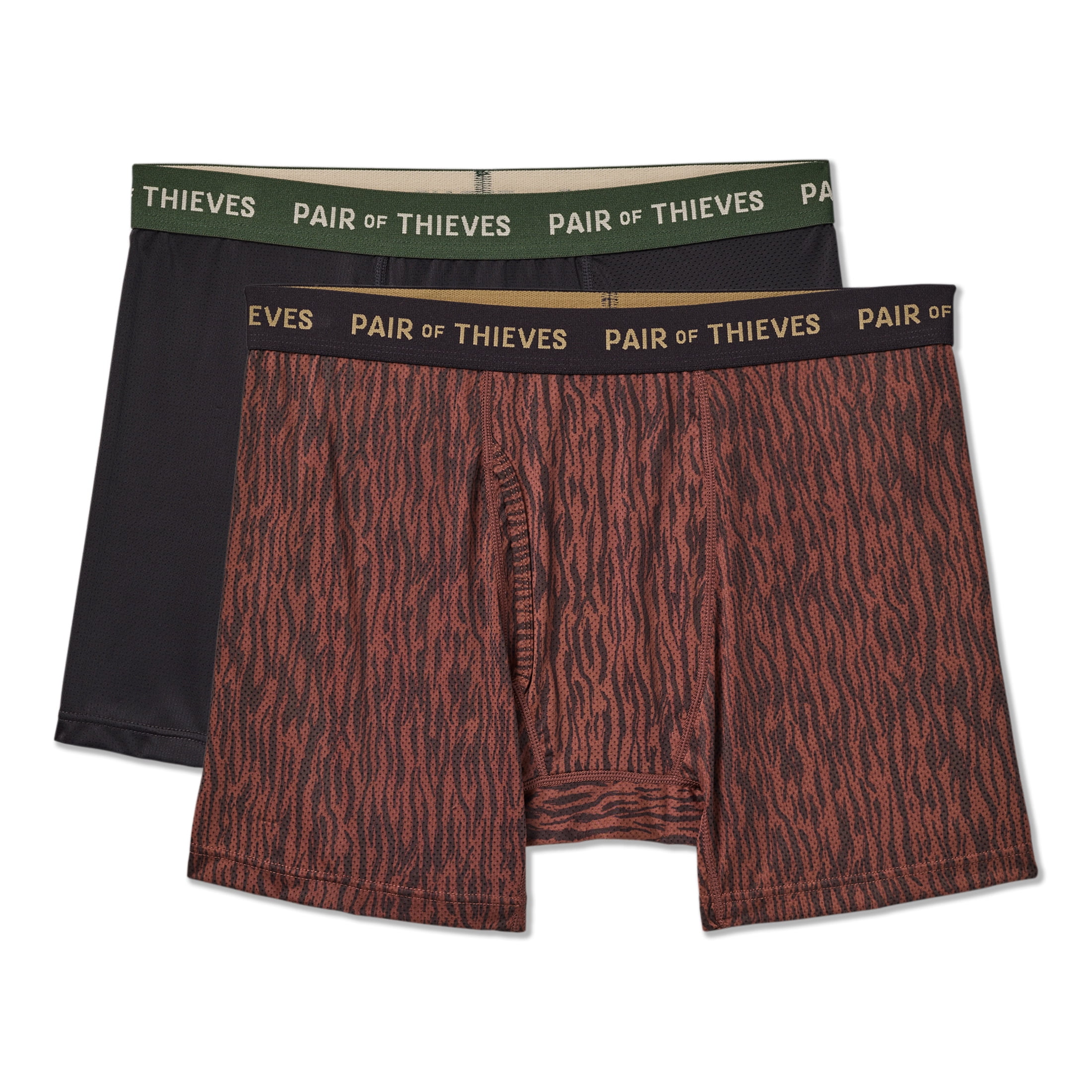 SuperFit Mesh Boxer Brief Brown 2pk S