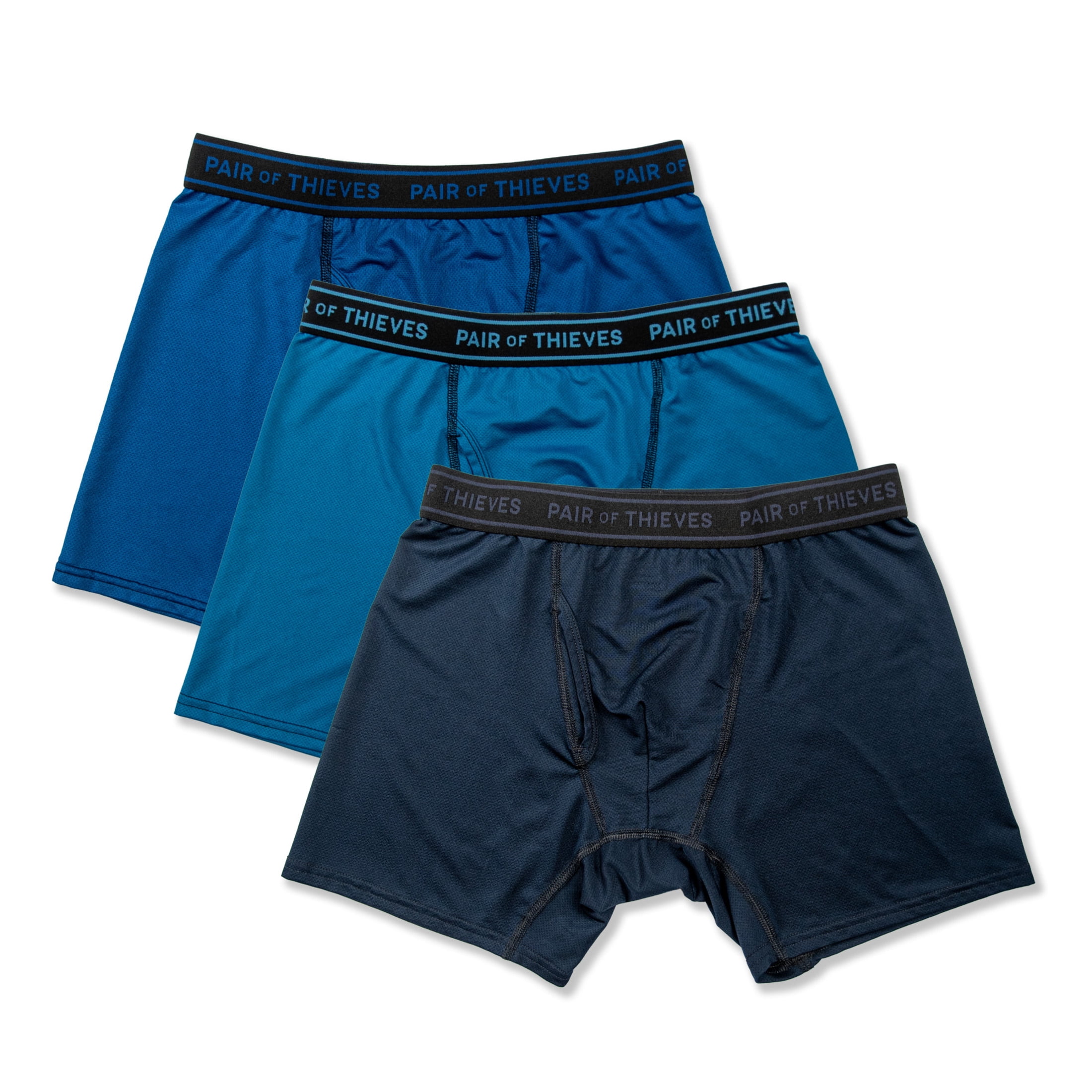 4-Way Performance Stretch Boxer Brief Navy Black Print 3pk L