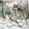 thumbnail image 1 of Pair Of Wolves Counted Cross Stitch Kit, 15.75" x 15.75", 10 Count, 1 of 2