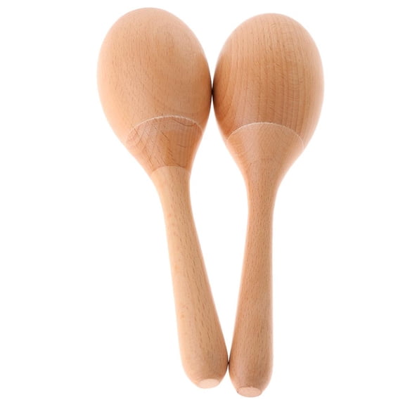 Pair Of Wooden Maracas Sand Hammer Percussion Instrument, Musical Toy For Kid Children Party And Games