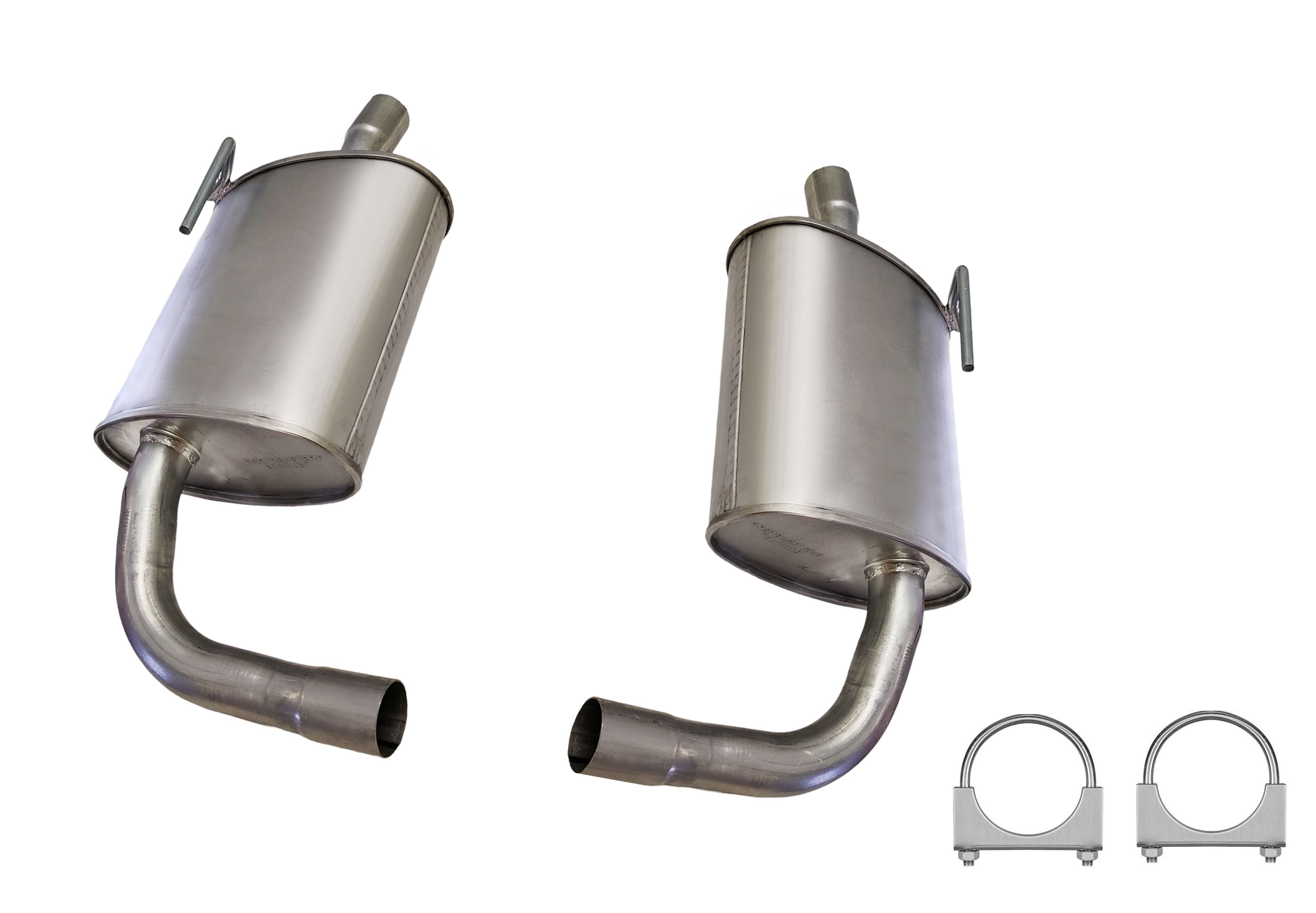 Stainless Steel Pair of Exhaust Mufflers Fits Nissan Altima 2009-2018 2.5L | Nissan Altima 2009-2012 3.5L - Direct Fit