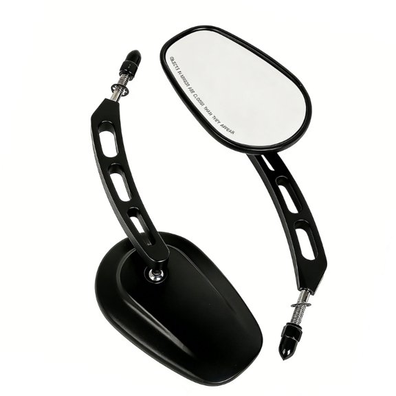 Pair Of permanent Style 8MM Threaded Mirrors With Reflective Metal Finish For Conventional Bikes