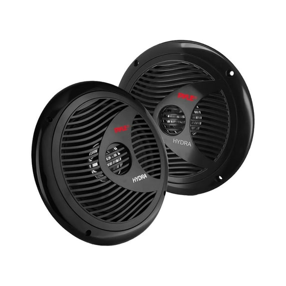 Pair PLMR60B Pyle 6 1/2" Dual Cone Waterproof Stereo Speaker System (Black)