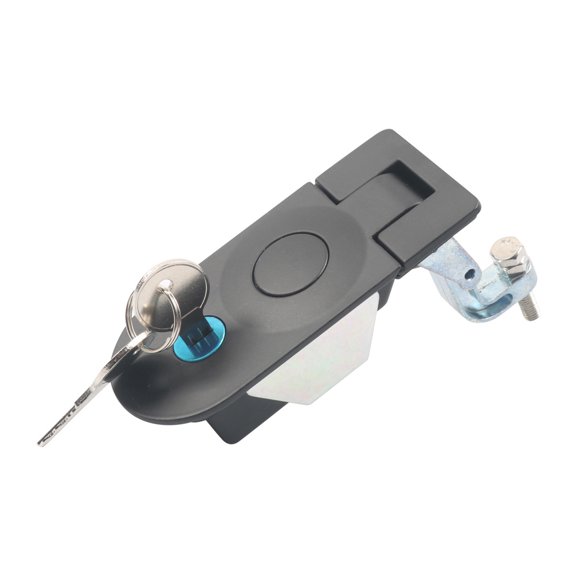 Pair Push Button Access Panel Latch for Storage Doors, Cylinder Entry, Adjustable Rear Bracket, Flush Replacement Assembly