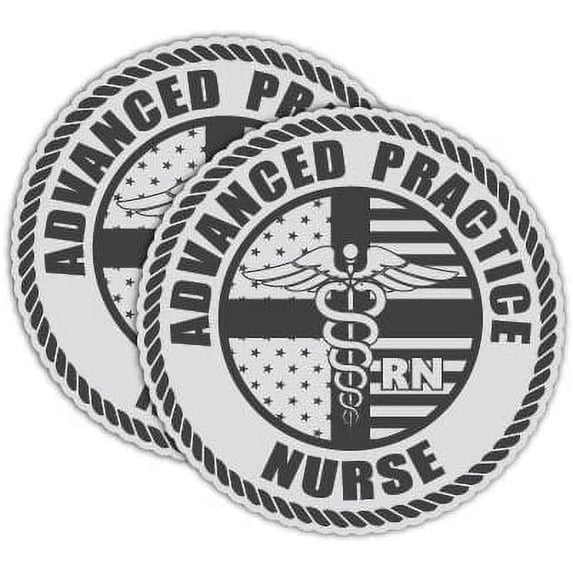 Pair | REFLECTIVE Advance Practice Nurse Hard Hat Stickers | AP Nurse Decals | RN Decals | Lunchbox Decals | Stickers | iPad Stickers | 4” x 4” Reflective Vinyl Nursing Decals