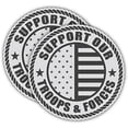 thumbnail image 1 of Pair | REFLECTIVE Support Our Troops and Forces US Flag Hard Hat Decals | Motorcycle Shield Helmet Decals | Badge Labels | Toolbox Diesel Mechanic Shop Decals | Patriotic Decal | 4” x 4” Vinyl Decals, 1 of 3